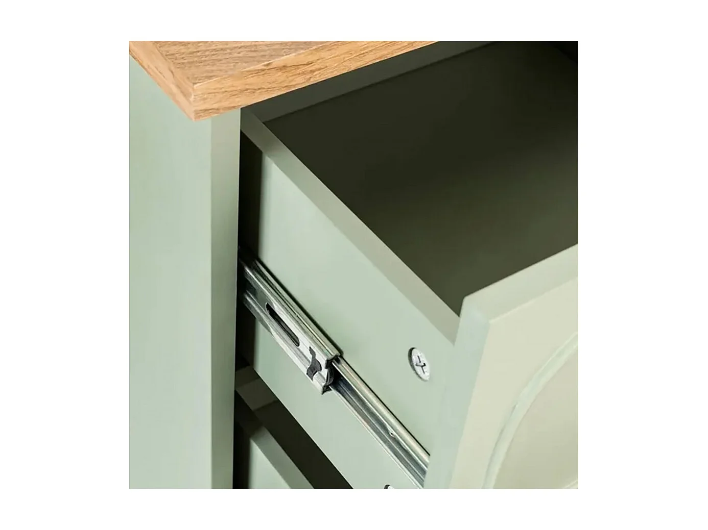 Chiffonnier meuble de rangement avec 5 tiroirs, Vert Céladon - Longueur 45 x Profondeur 39 x Hauteur 113 cm