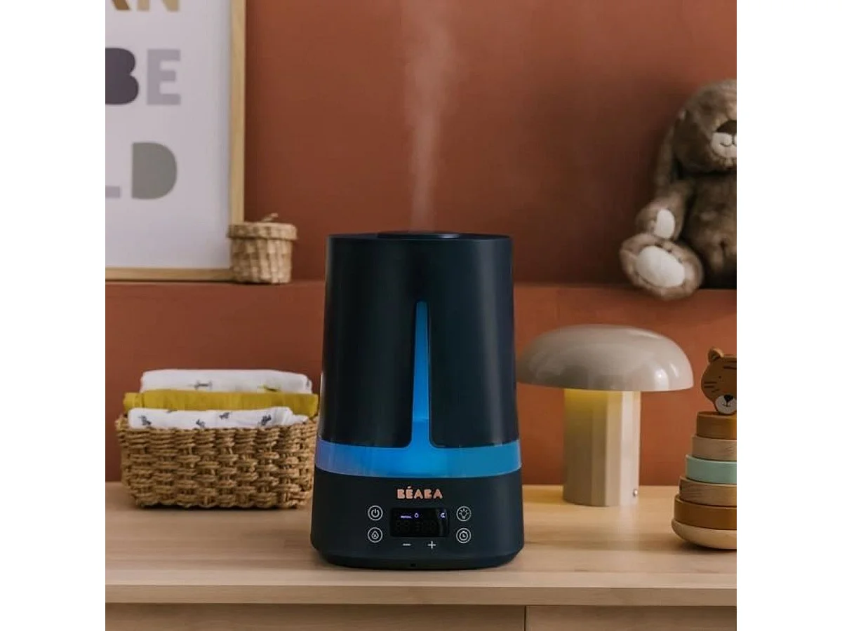 Béaba Zen Air Ultrasone Luchtbevochtiger 4L voor Baby met Hygrometer, 360° Mondstuk, Nachtlampje 7 Kleuren, 27 Uur Autonomie