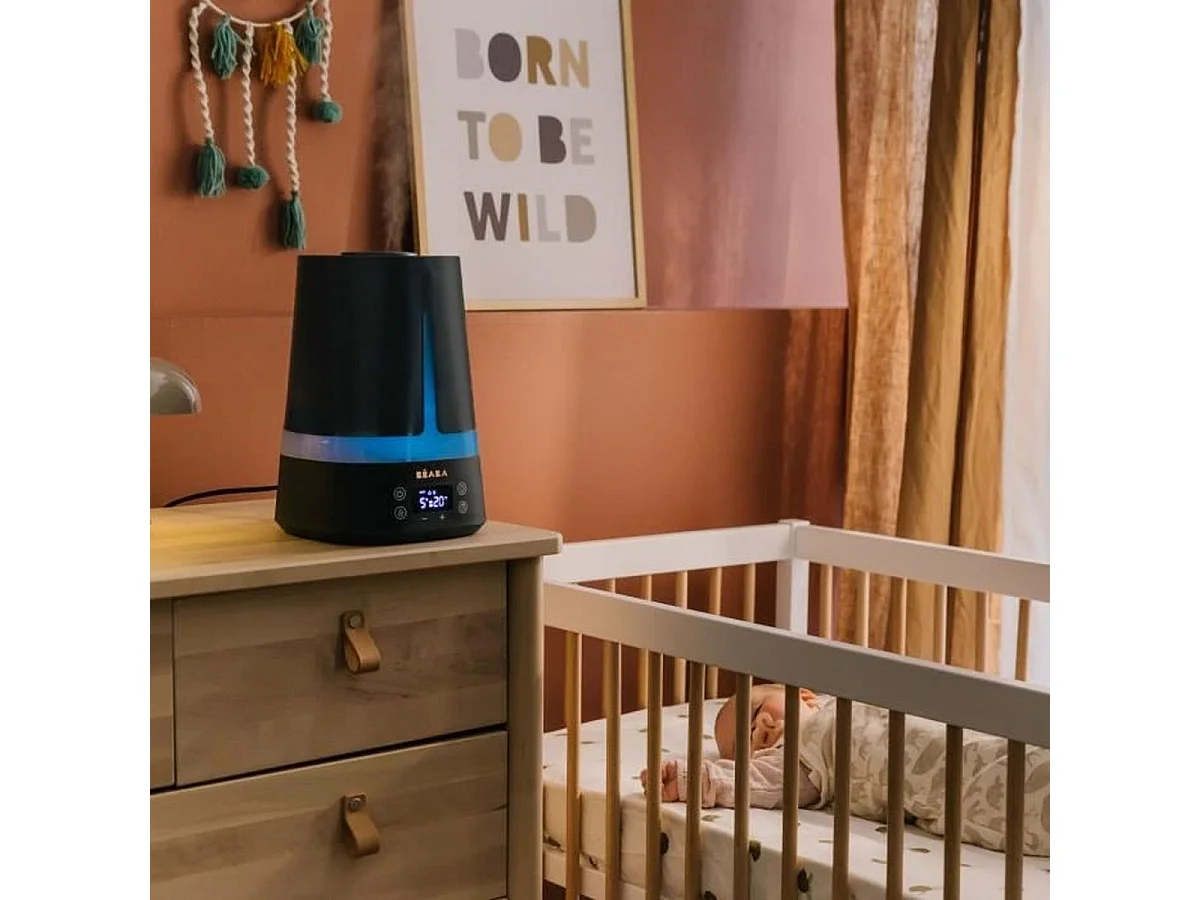 Béaba Zen Air Ultrasone Luchtbevochtiger 4L voor Baby met Hygrometer, 360° Mondstuk, Nachtlampje 7 Kleuren, 27 Uur Autonomie