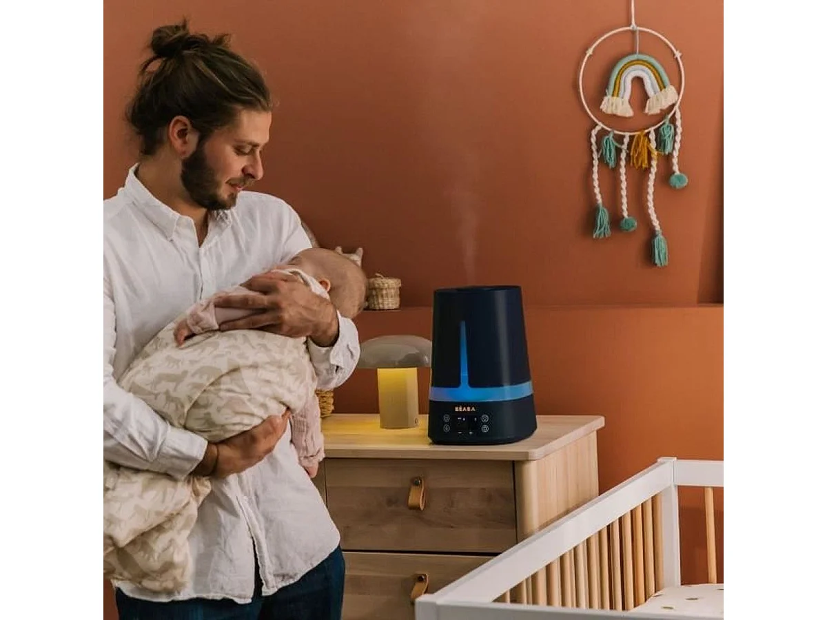Béaba Zen Air Ultrasone Luchtbevochtiger 4L voor Baby met Hygrometer, 360° Mondstuk, Nachtlampje 7 Kleuren, 27 Uur Autonomie