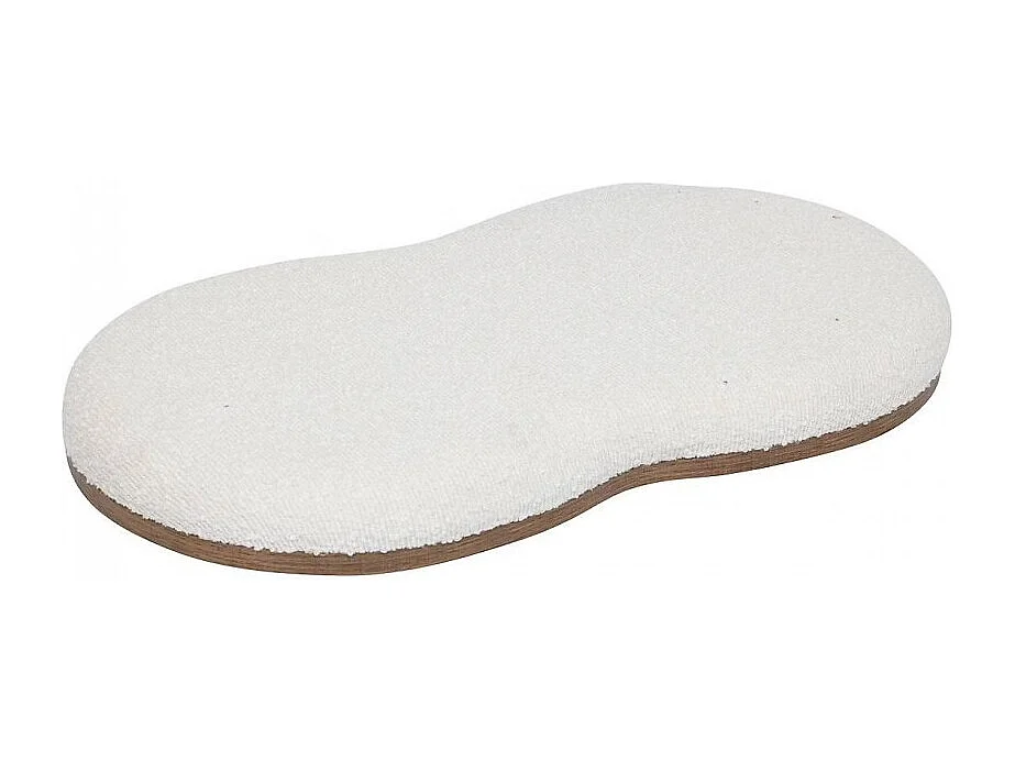 Lot de 2 bancs coffres de rangement en bois et bouclette blanche - Longueur 72 x Profondeur 45 x Hauteur 40,5 cm