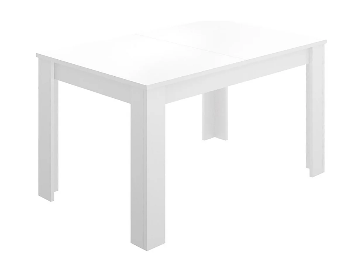 Table à manger rectangulaire extensible, coloris blanc - Hauteur 77 x Longueur 140-190 x Profondeur 90 cm