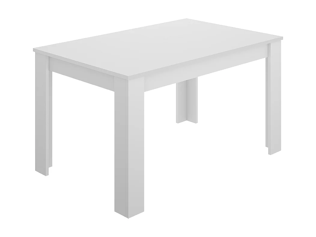 Table à manger rectangulaire extensible, coloris blanc - Hauteur 77 x Longueur 140-190 x Profondeur 90 cm