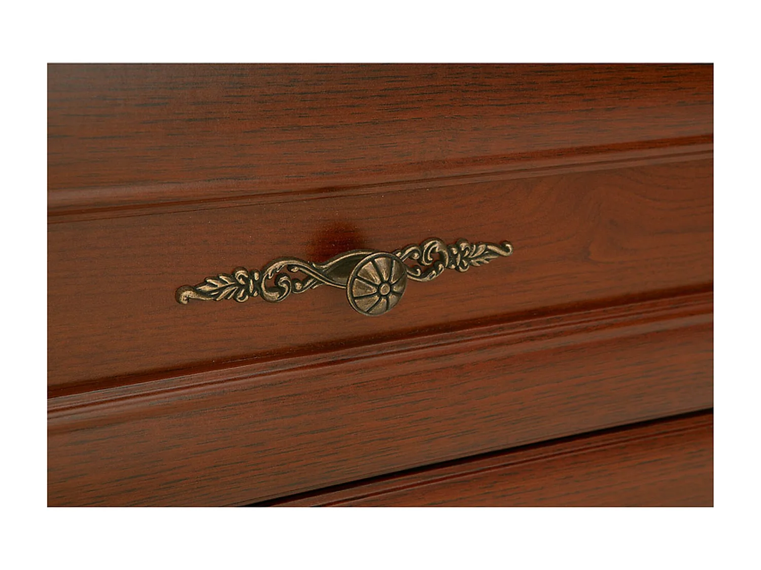 Chiffonier Commode meuble de rangement à 5 tiroirs, couleur châtaigne - Longueur 61,5 x Profondeur 45 x Hauteur 108,5 cm