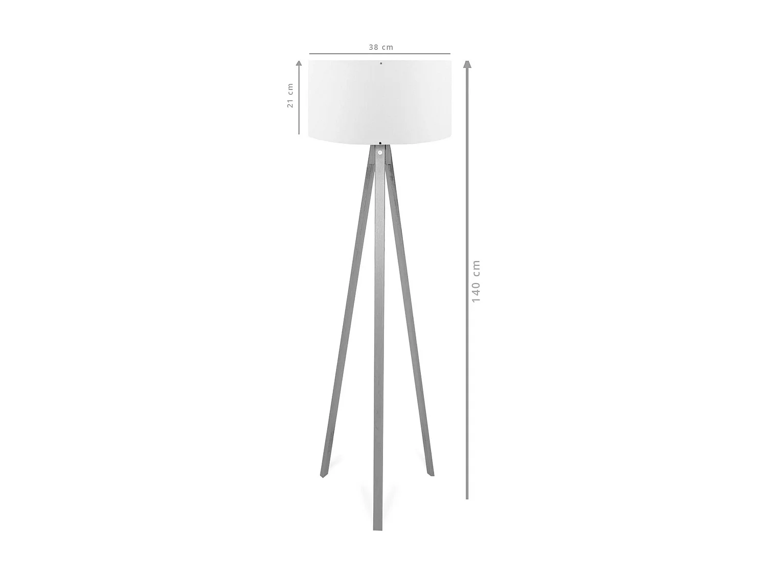 Lampadaire trépied effet bois brun, abat-jour vert KILIS