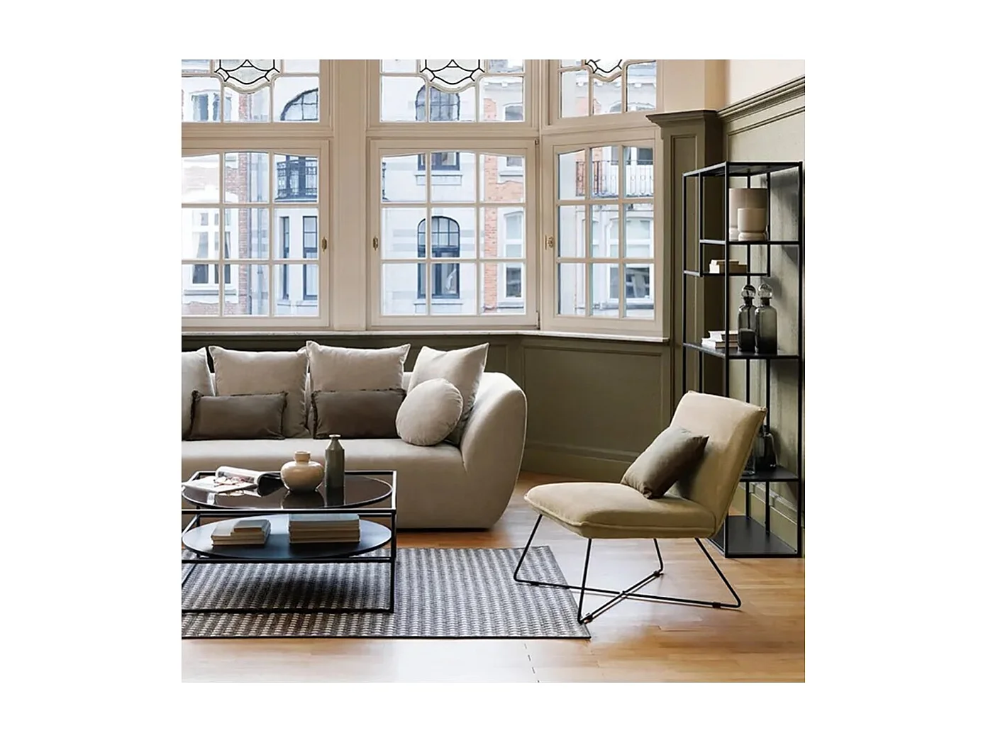 Étagère de rangement style industriel 6 niveaux en métal noir - Longueur 90 x Profondeur 35 x Hauteur 180 cm