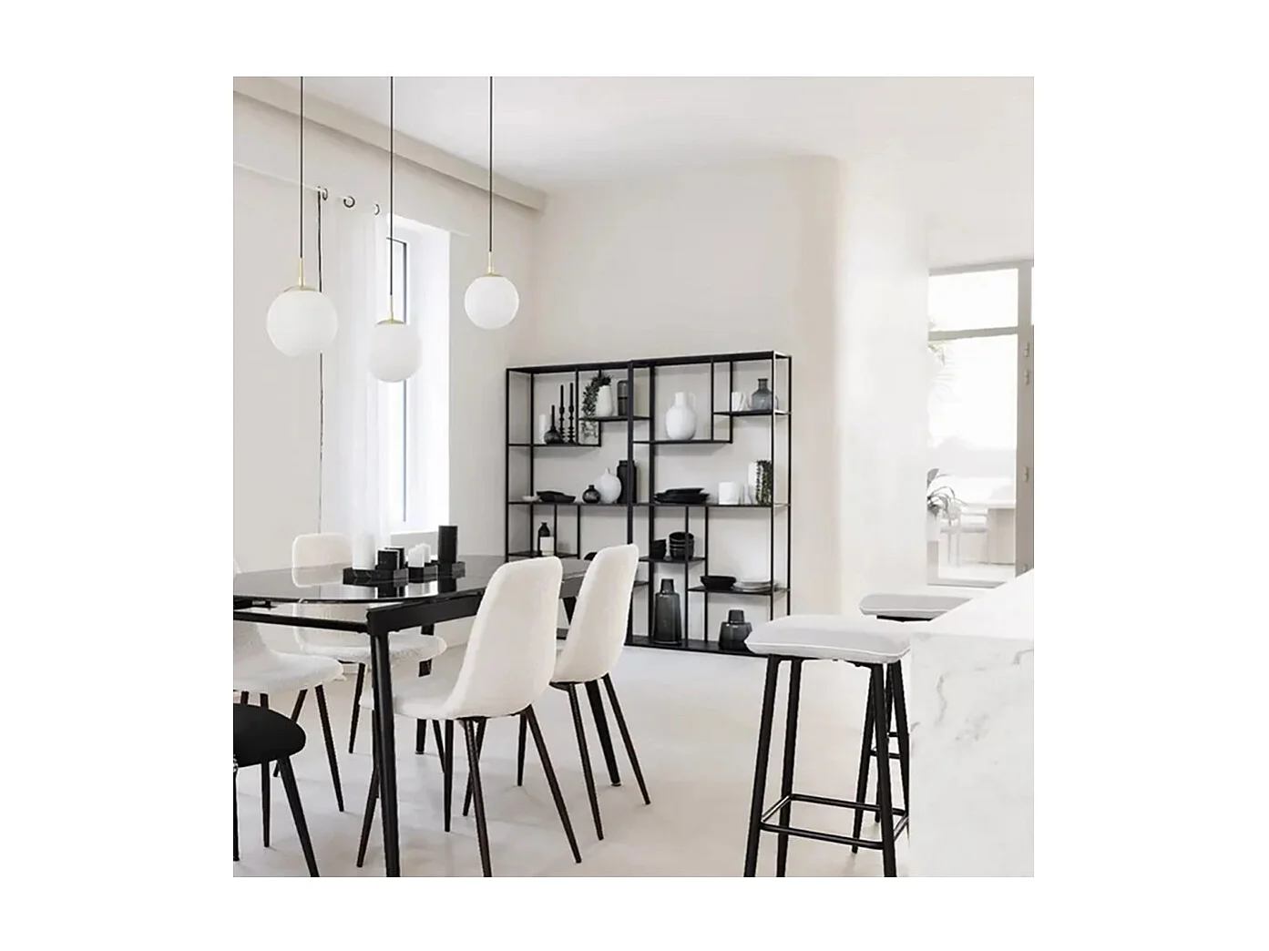 Étagère de rangement style industriel 6 niveaux en métal noir - Longueur 90 x Profondeur 35 x Hauteur 180 cm