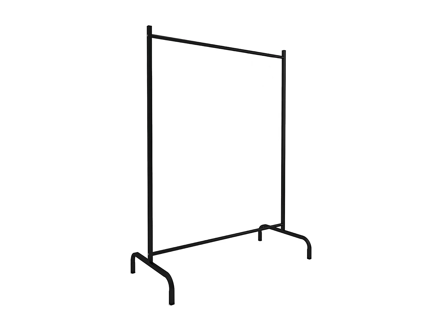 Portant à vêtements à roulettes Structure en métal noir - Longueur 104x Hauteur 135 x Largeur 48 cm