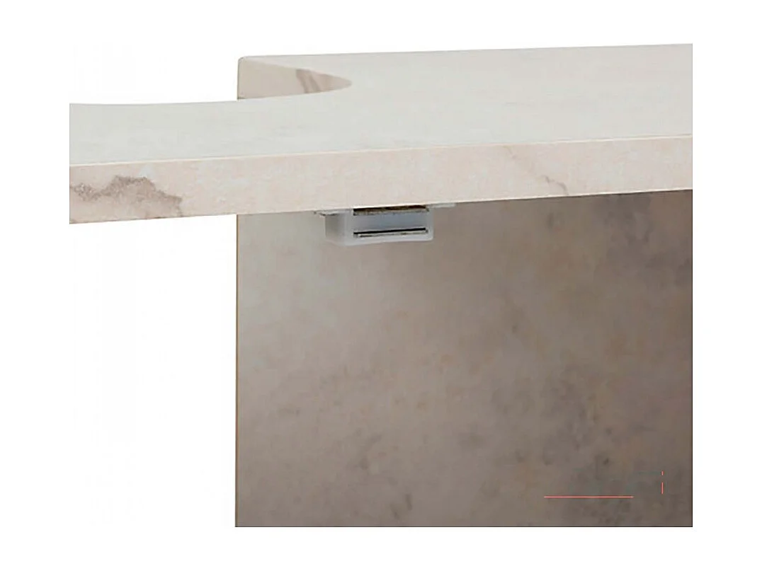 Meuble sous lavabo de Salle de Bain avec 2 portes, Coloris marron/blanc - Longueur 60 x Profondeur 30 x Hauteur 80 cm
