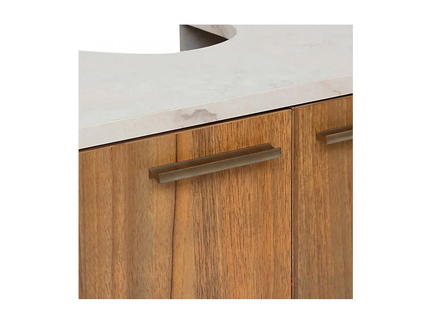 Meuble sous lavabo de Salle de Bain avec 2 portes, Coloris marron/blanc - Longueur 60 x Profondeur 30 x Hauteur 80 cm