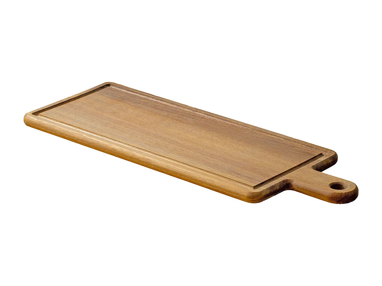 Célestin - Planche à découper rectangulaire 48 x 17 x 1.5 cm avec rigole et poignée