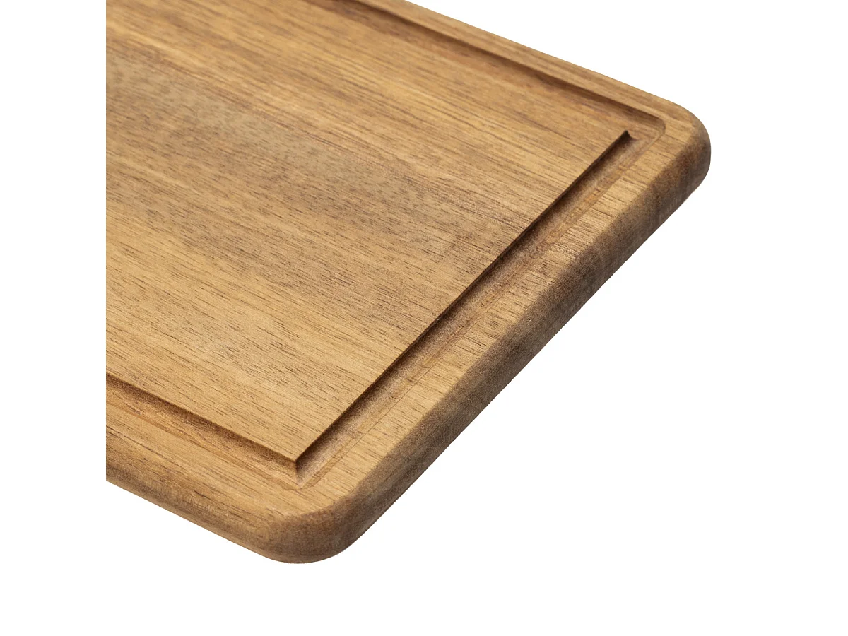 Célestin - Planche à découper rectangulaire 48 x 17 x 1.5 cm avec rigole et poignée