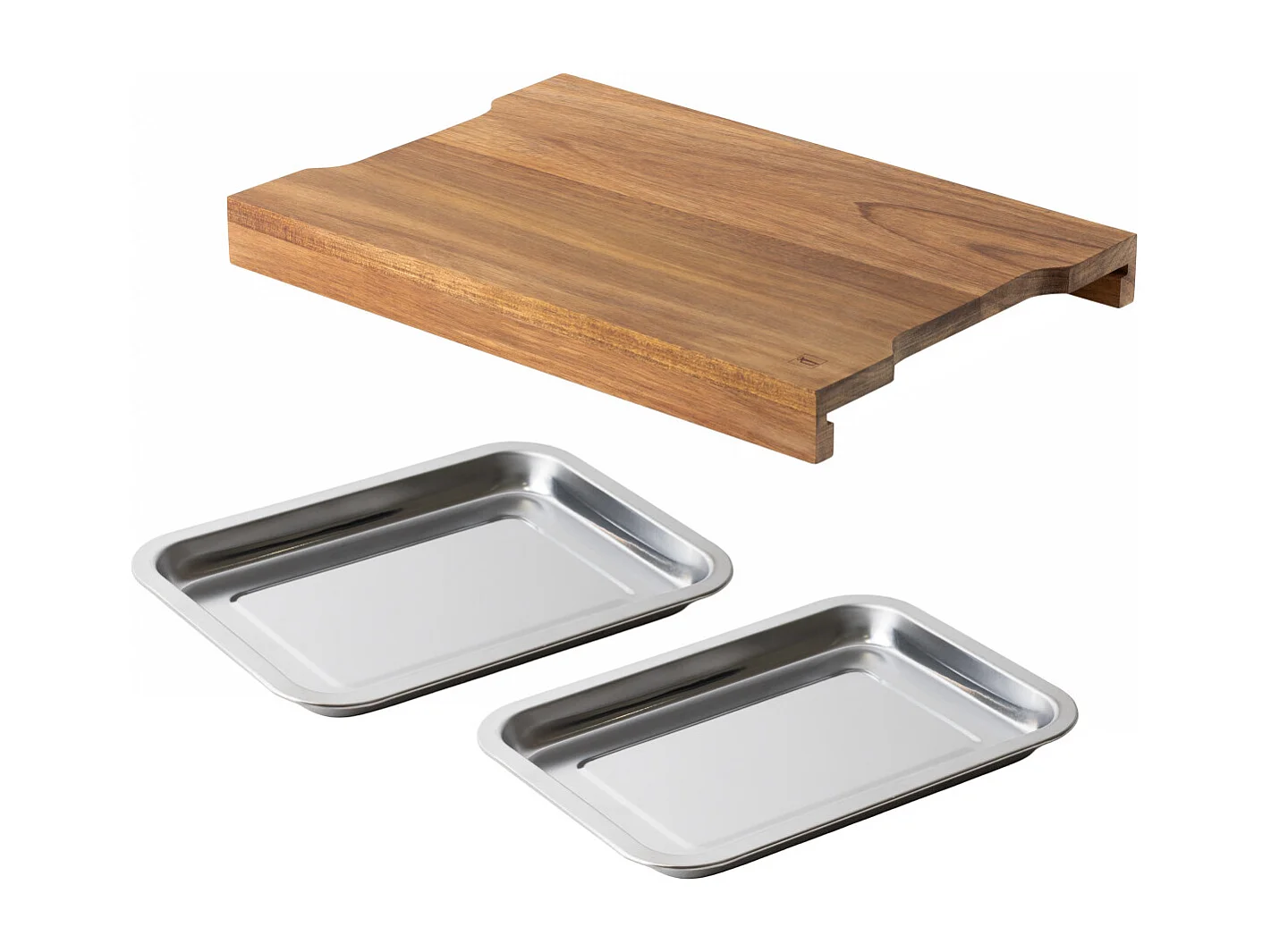 Léonie - Planche à découper rectangulaire 42 x 28 x 4 cm avec 2 tiroirs