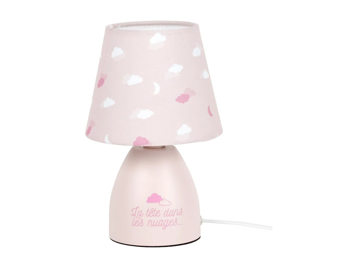 Lampe de chevet pour enfant rose motif nuage