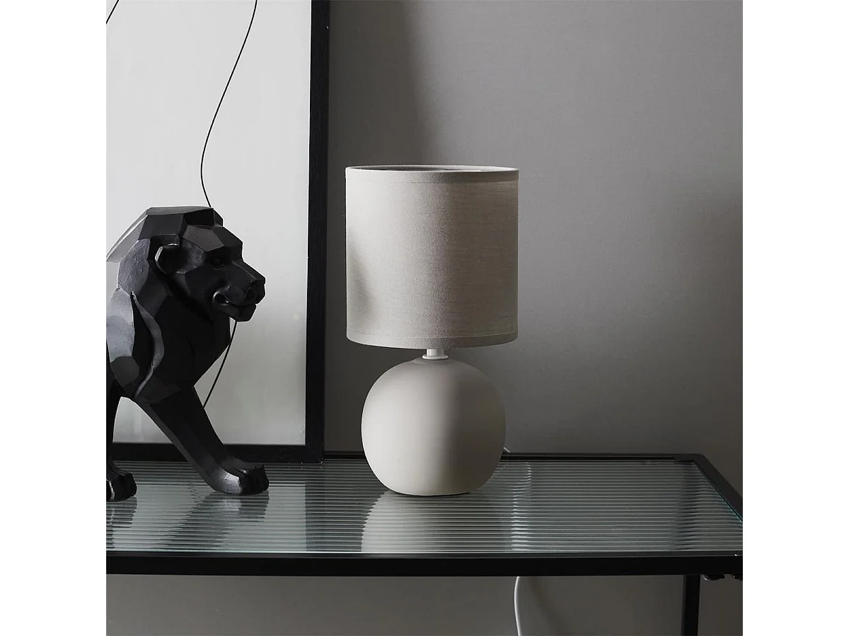 Lampe à poser céramique taupe mat (H25cm)