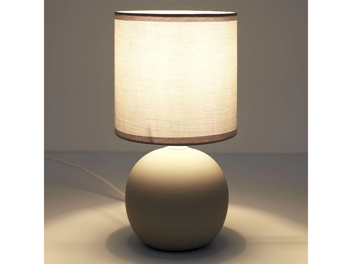Lampe à poser céramique taupe mat (H25cm)