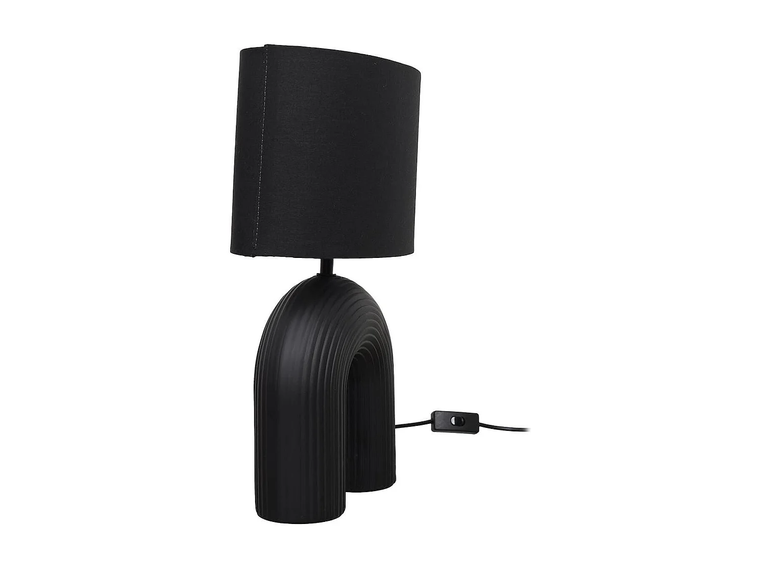 Lampe à poser archi céramique noir (H42cm)