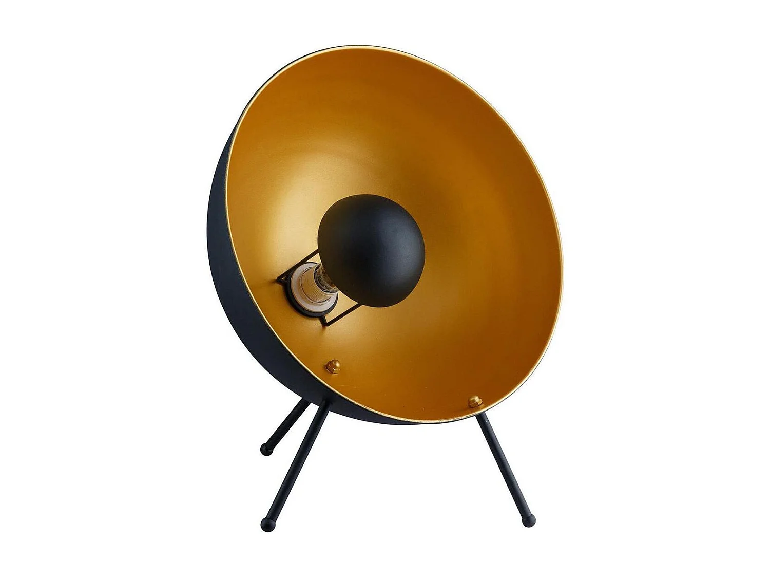 Lampe à poser trépied en métal noir et doré Ø40cm - SIMRAN