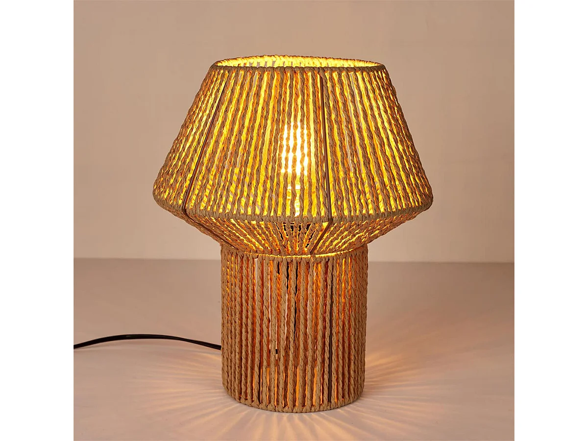 Lampe à Poser Effet Corde Tressée Forme Géométrique - MIREL