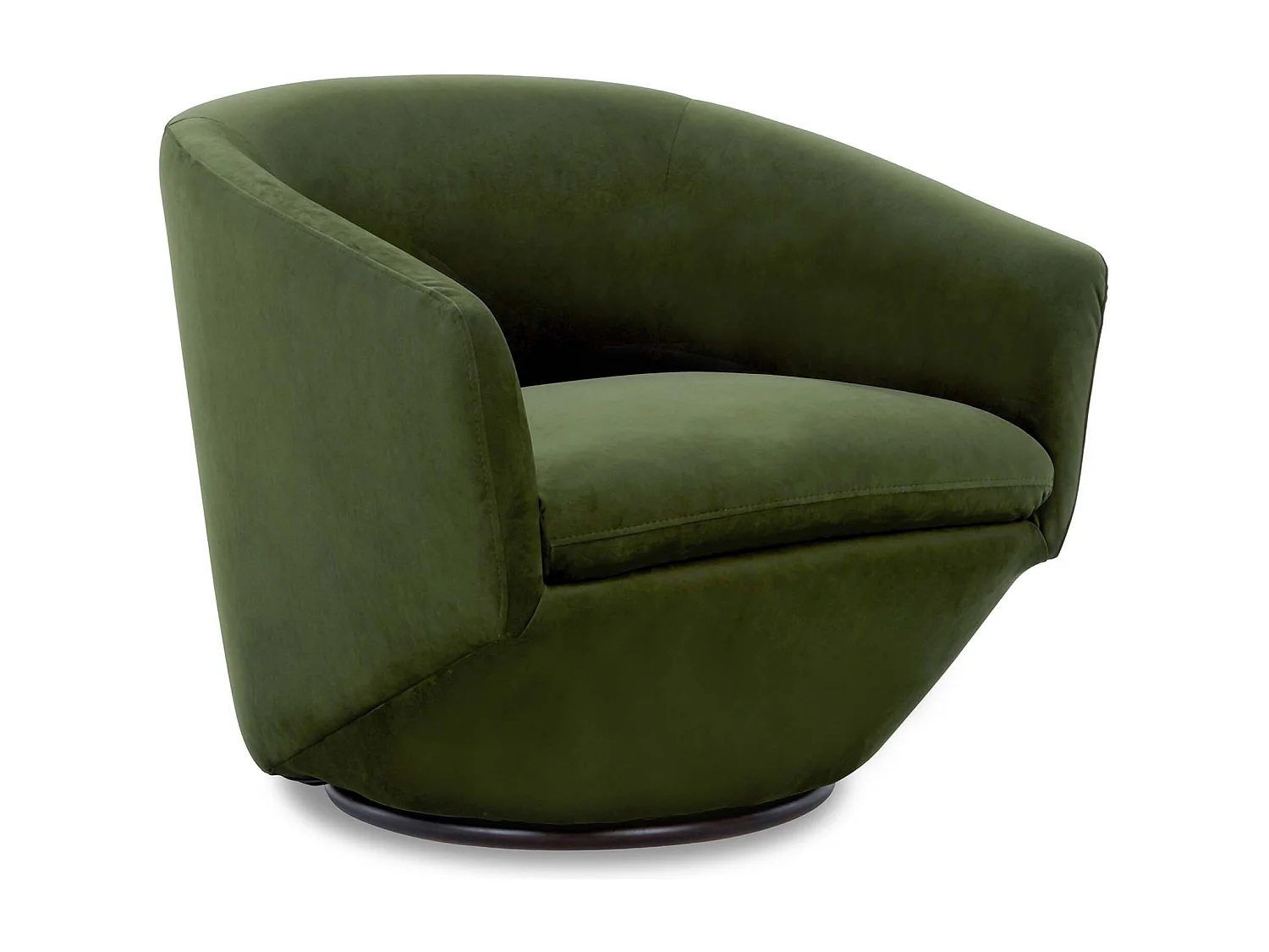 Fauteuil Pivotant CHITA, Tissu Velours, Pour Salon, Fauteuil Rond Avec Base Métallique-Vert