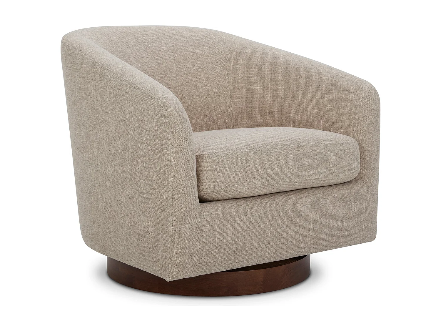 Fauteuil Pivotant CHITA, Siège Baquet Rembourré En Tissu Certifié FSC, Pour Salon-Beige