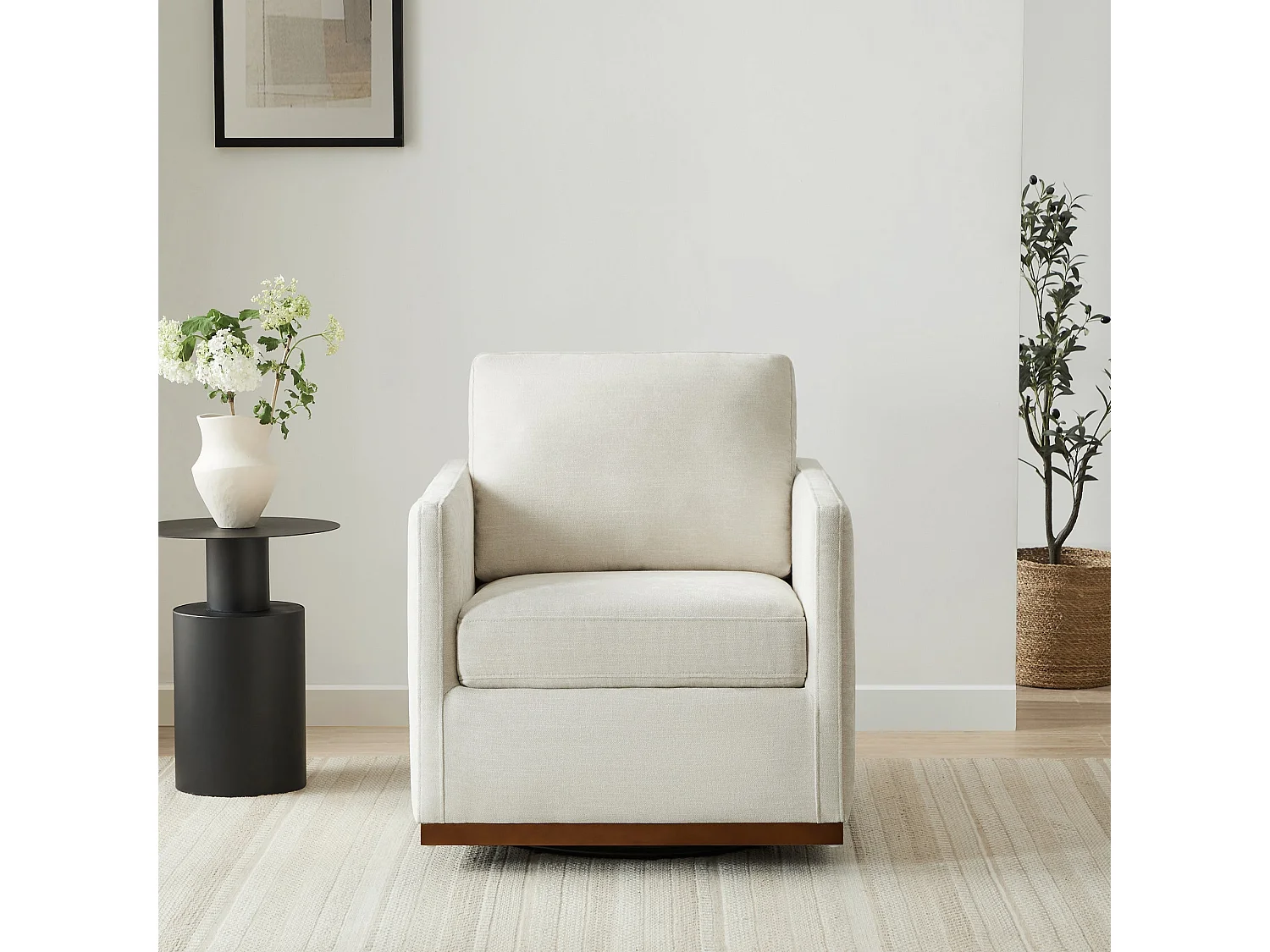 Lot De 2 Fauteuils Pivotants En Cuir Véritable CHITA, Fauteuils Modernes Médiévaux Certifiés FSC Pour Salon Et Chambre, Entièrement Assemblé, Assise Sellier-Blanc