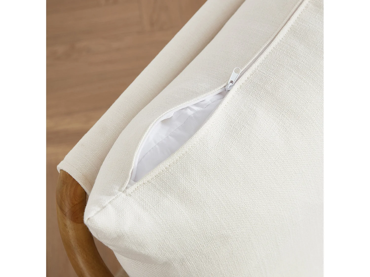 Fauteuil – Style bohème – Accoudoirs en bois massif – Modèle moderne – Pour salon et chambre