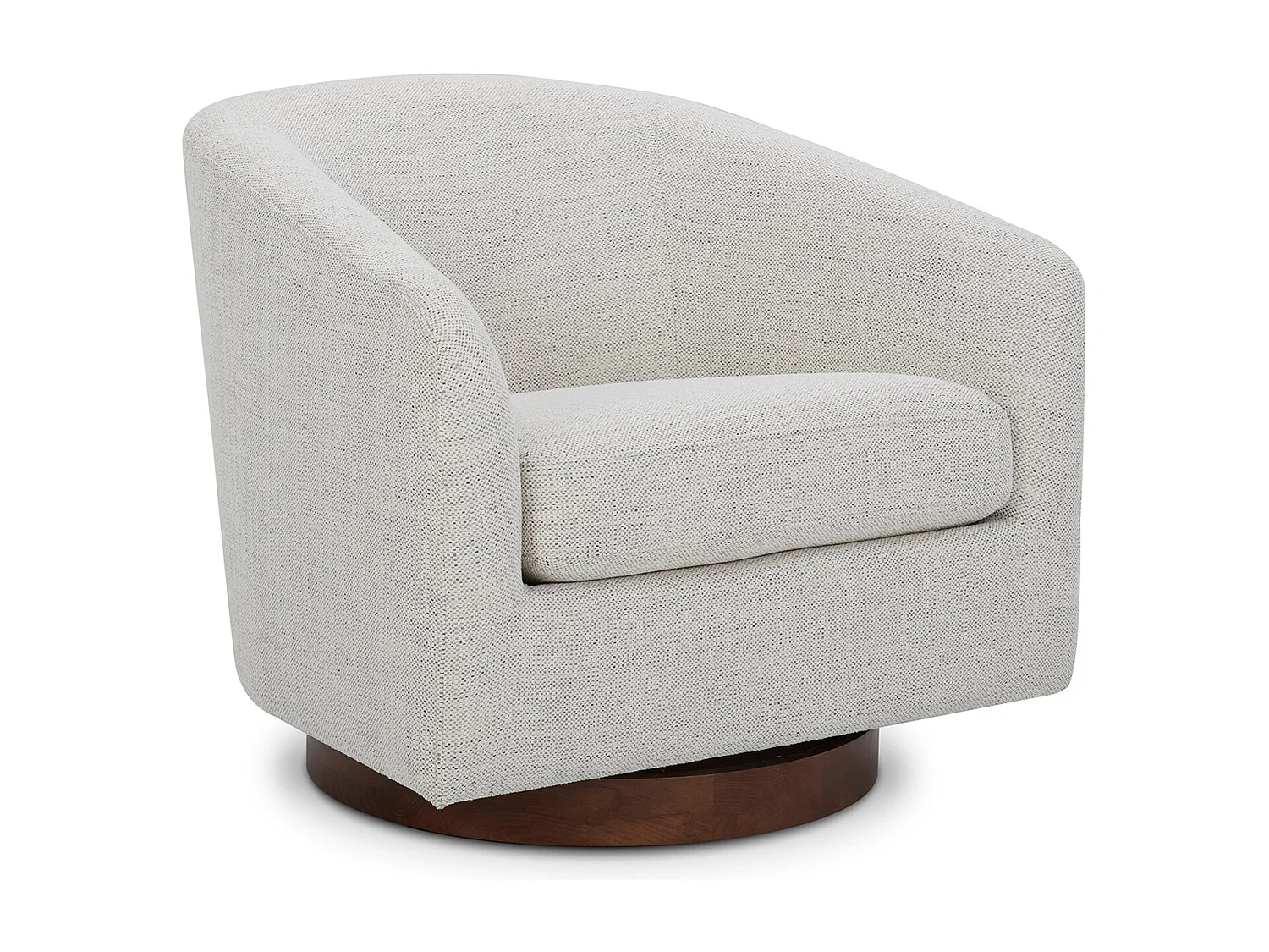 Fauteuil Pivotant CHITA, Siège Baquet Rembourré En Tissu Certifié FSC, Pour Salon-Blanc