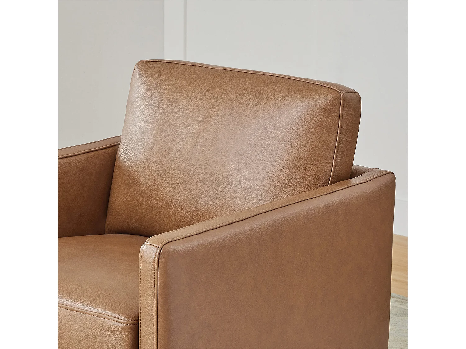 Lot De 2 Fauteuils Pivotants En Cuir Véritable CHITA, Fauteuils Modernes Médiévaux Certifiés FSC Pour Salon Et Chambre, Entièrement Assemblé, Assise Sellier-Marron
