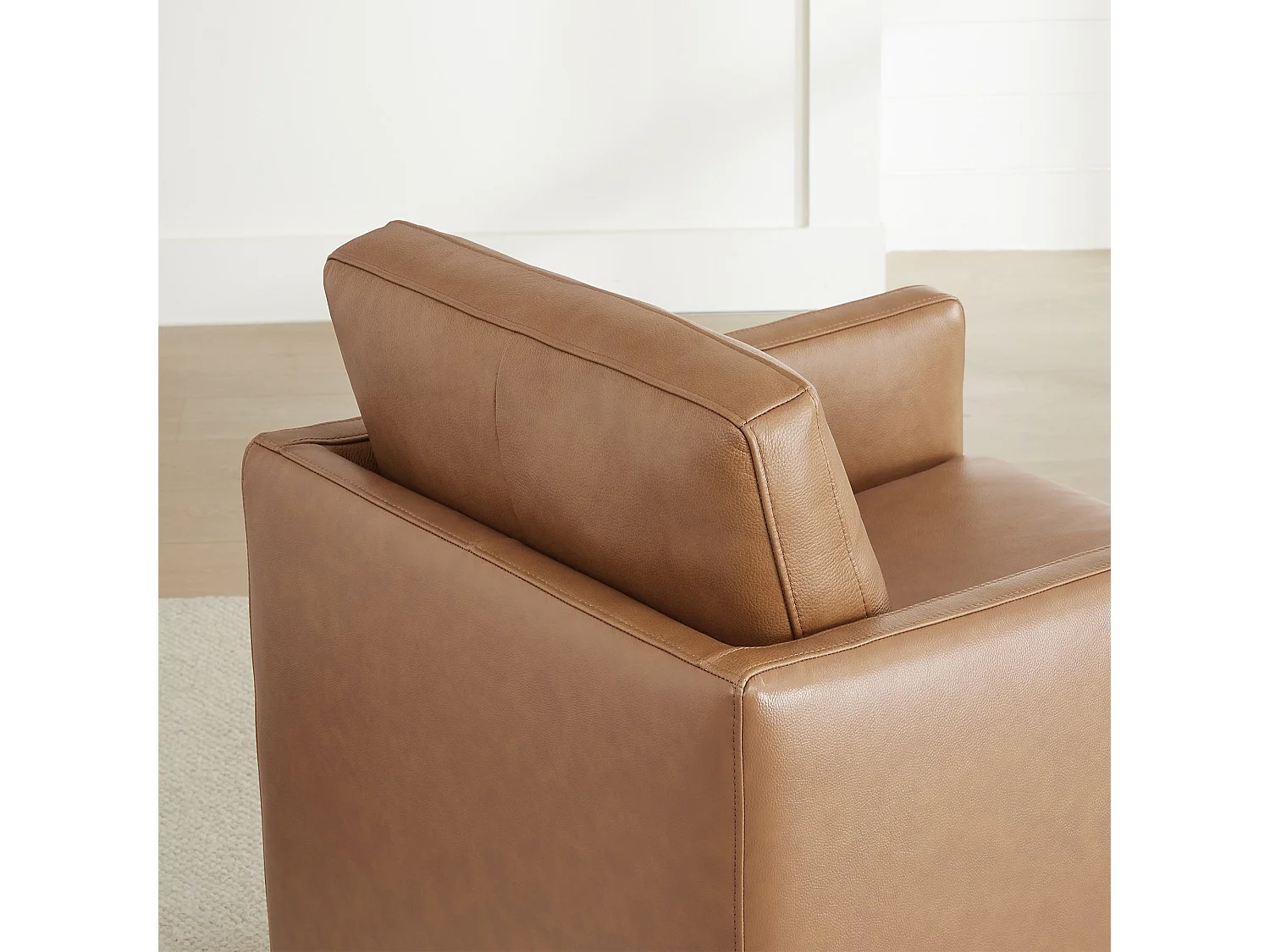 Lot De 2 Fauteuils Pivotants En Cuir Véritable CHITA, Fauteuils Modernes Médiévaux Certifiés FSC Pour Salon Et Chambre, Entièrement Assemblé, Assise Sellier-Marron