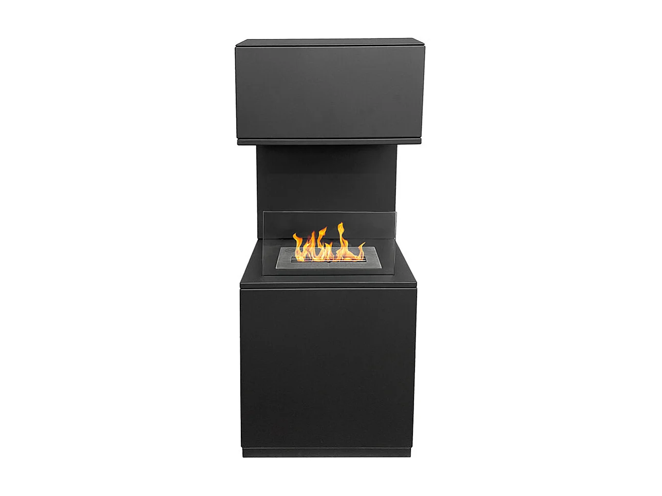 Oslo bio-ethanolhaard, vrijstaande biohaard in zwart staal, L38xD38xH100