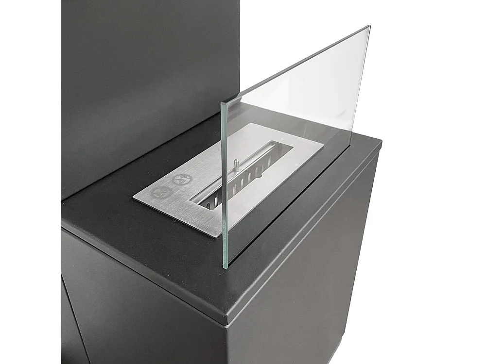 Oslo bio-ethanolhaard, vrijstaande biohaard in zwart staal, L38xD38xH100