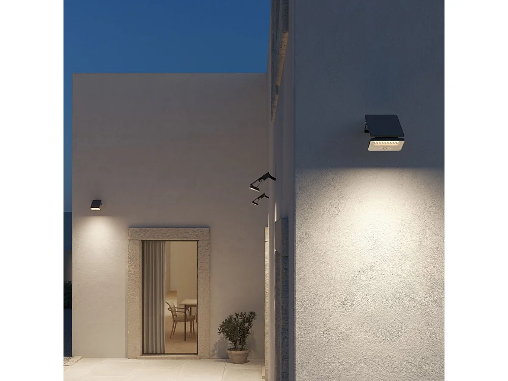 Sky Solar Sensor - Solar LED-lamp met bewegings- en schemersensor, 8W, 1600lm, 4000K, IP54 - Beneito Faure - Zwart