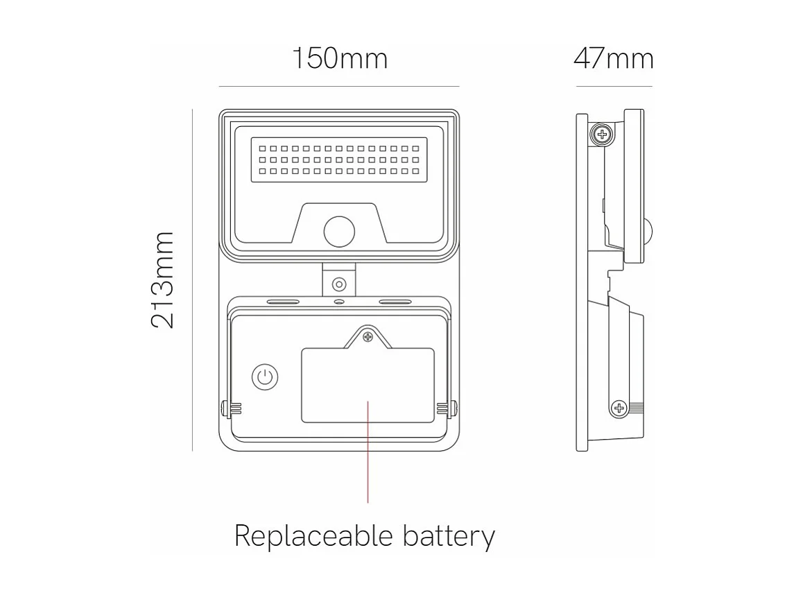 Sky Solar Sensor - Solar LED-lamp met bewegings- en schemersensor, 8W, 1600lm, 4000K, IP54 - Beneito Faure - Zwart