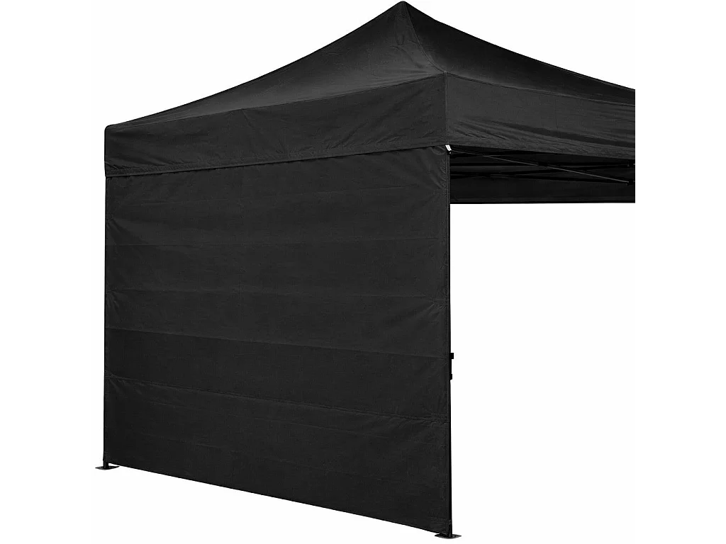 Bâche Latérale Noire Imperméable De 3X2 M Avec Porte Enroulable Pour Tonnelle Pliante
