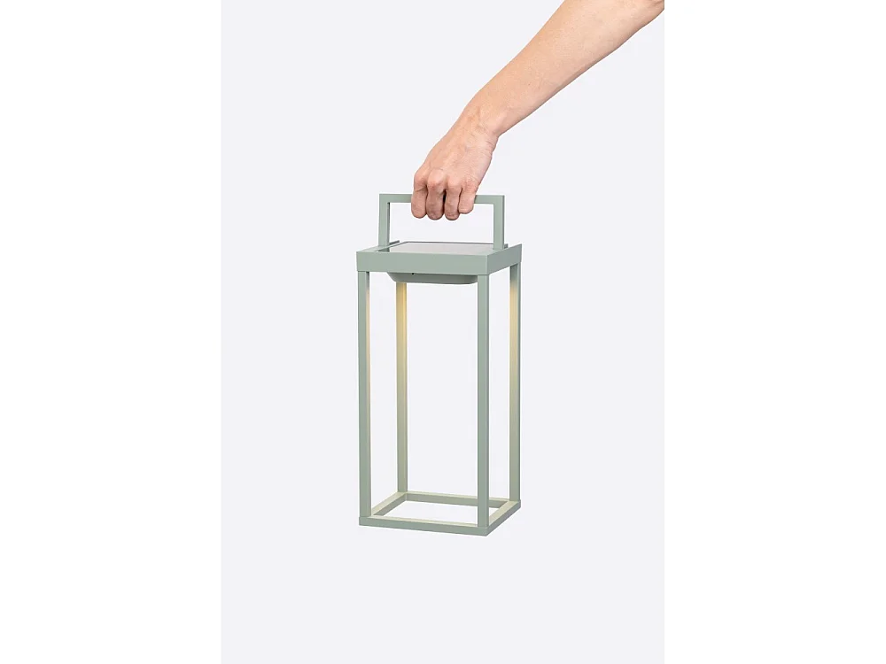 Zafferano - Domowa lampa solarna z 2 diodami LED, 56,4 cm - 2 W, lampa ścienna i stołowa z baterią i czujnikiem zmierzchu - czarna