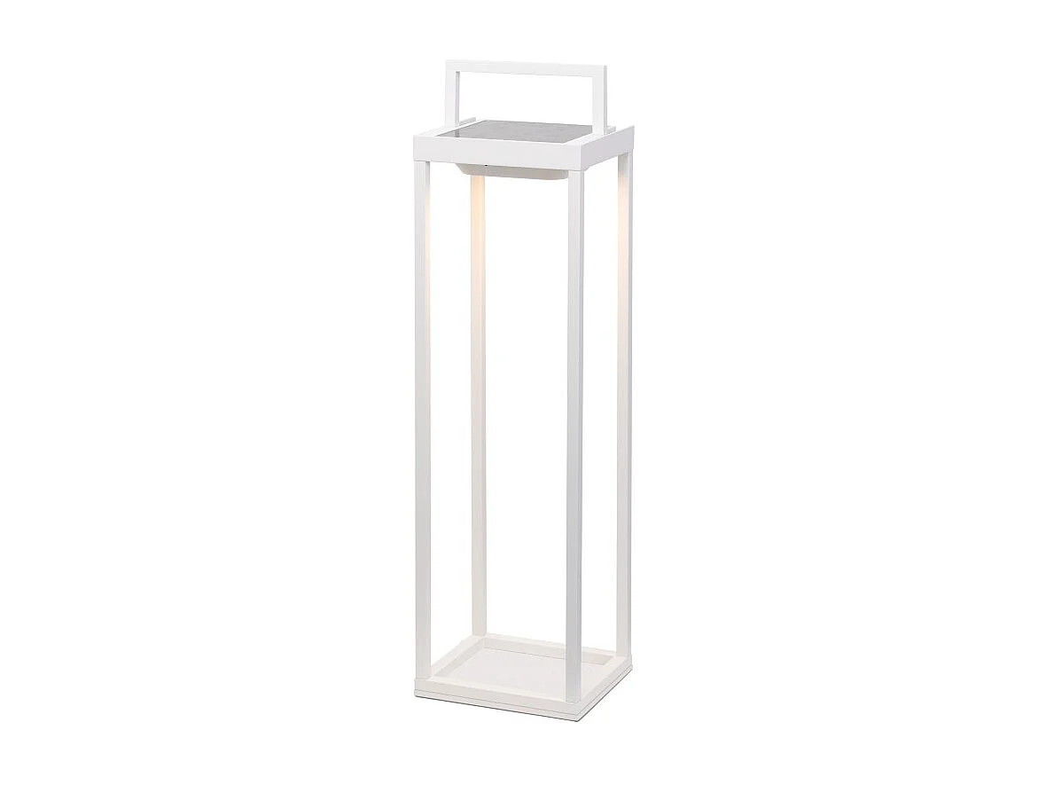 Zafferano - Home Solar 2 LED lantaarn, 56,4 cm - 2W wand- en tafellamp met batterij en schemersensor - Wit