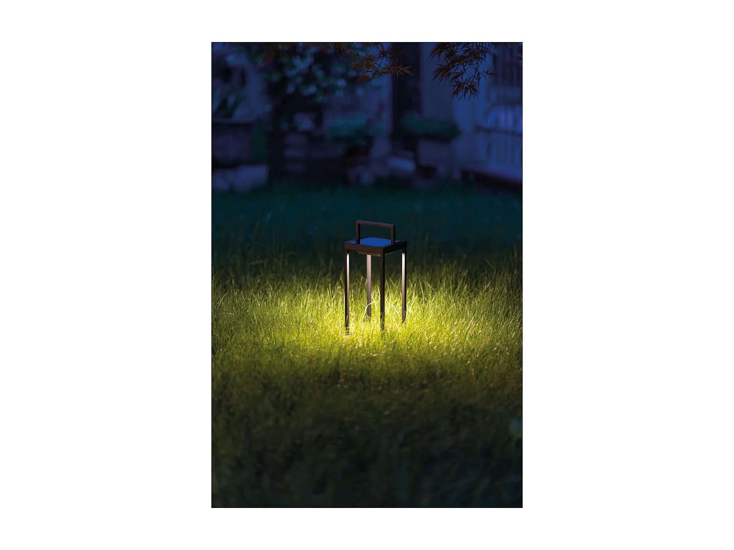 Zafferano - Home solar 2 LED lantaarn 56,4cm - 2W wand- en tafellamp met batterij en schemersensor - Cortenstaal