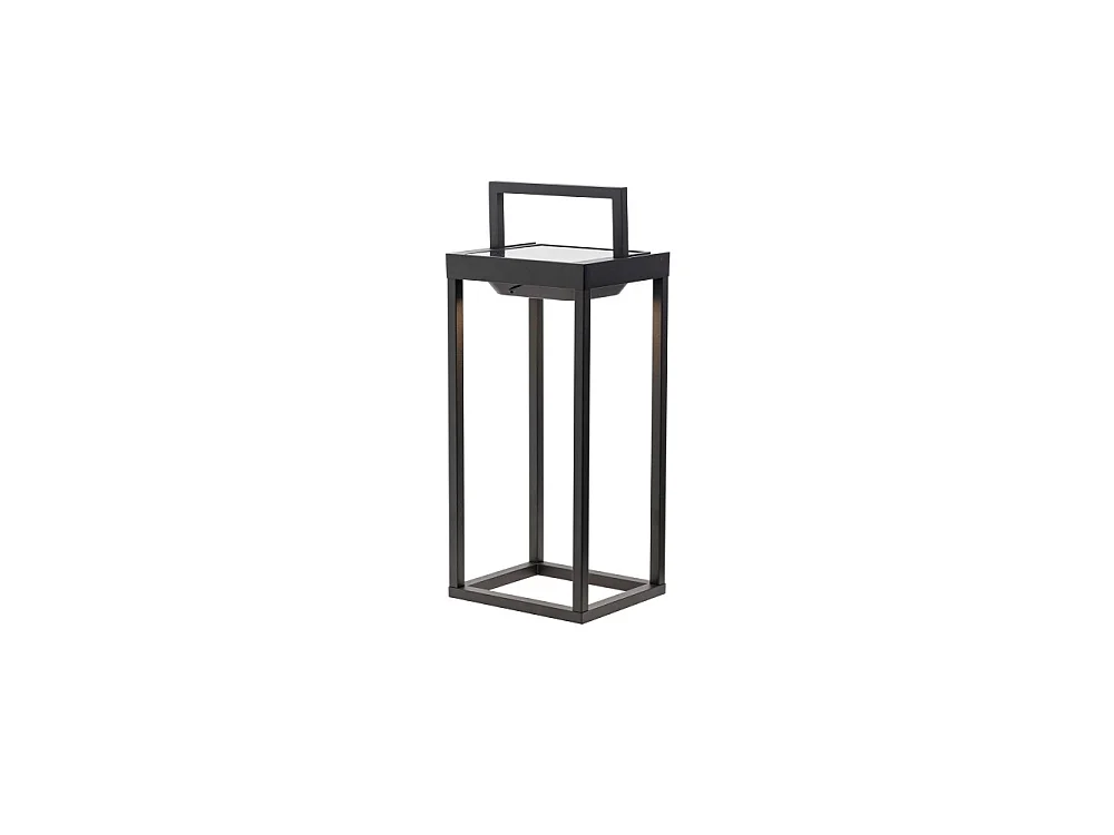 Saffron - Solcelledrevet 2 LED-lanterne til hjemmet 56,4 cm - 2W væg- og bordlampe med batteri og skumringssensor - Corten