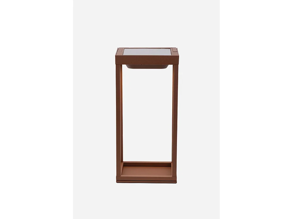 Zafferano - Domowa lampa solarna z 2 diodami LED, 56,4 cm, 2 W, ścienna i stołowa, z baterią i czujnikiem zmierzchu, Corten