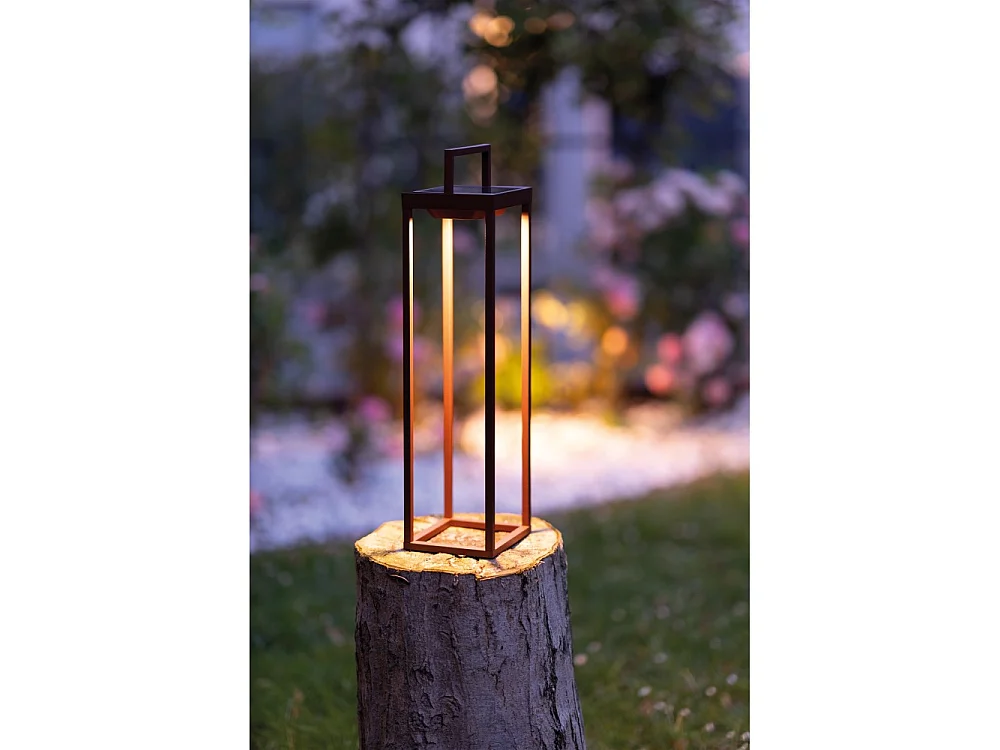 Zafferano - Domowa lampa solarna z 2 diodami LED, 56,4 cm - 2 W, zasilana bateryjnie, ścienna i stołowa z czujnikiem zmierzchu - szałwiowa zieleń
