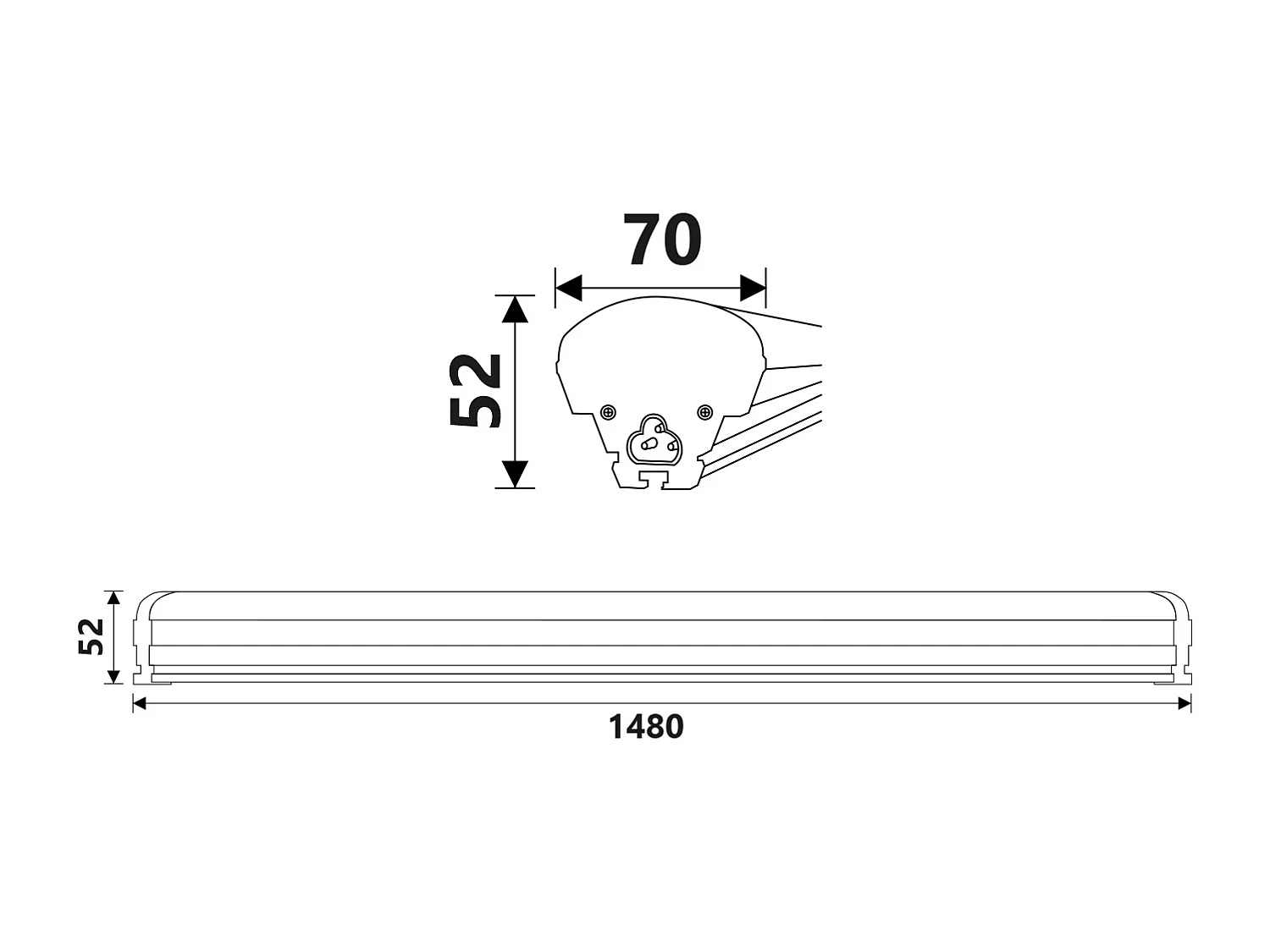Alcapower Plafoniera LED Rail 60W 150cm IP44 6000lm 4500K Natuurlijk Licht, ideale professionele verlichting voor technische en industriële ruimtes.