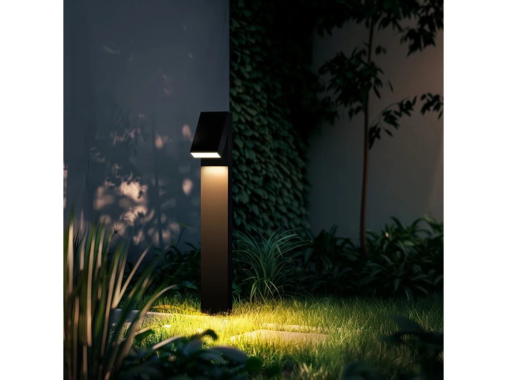 Luz LED solar para jardín, 500 lm, IP65, con poste y sensor crepuscular (3000 K)
