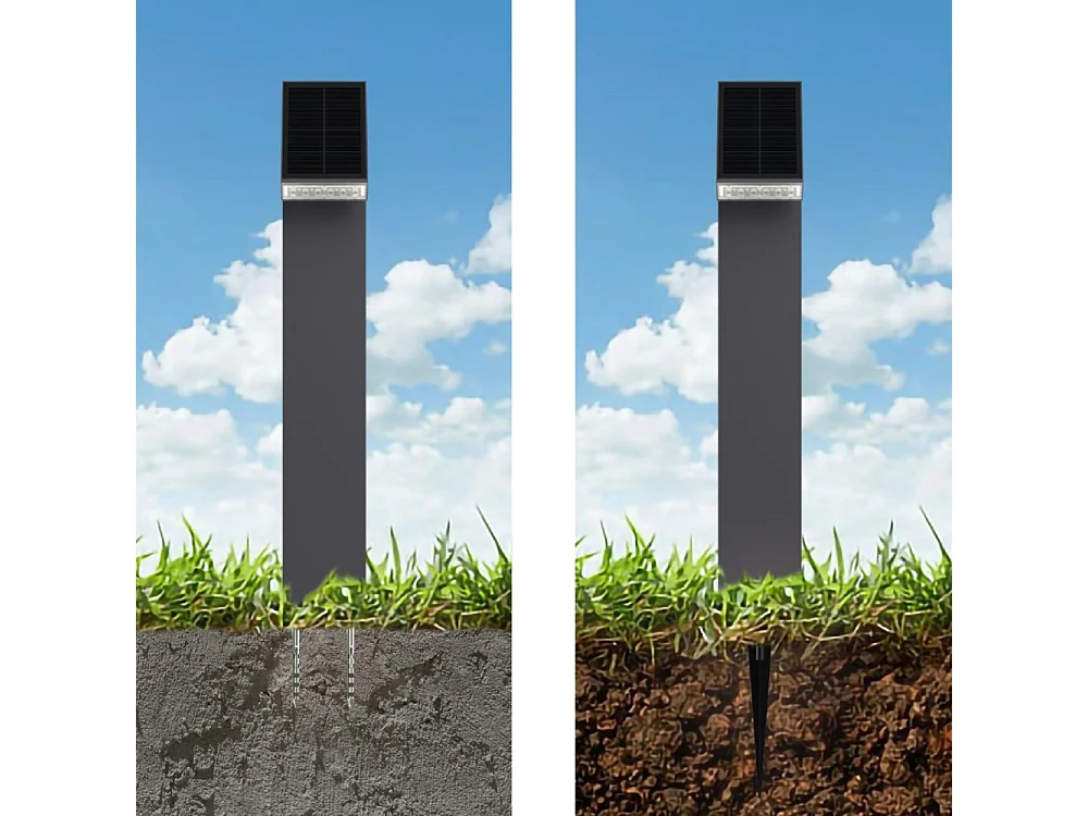 Luz LED solar para jardín, 500 lm, IP65, con poste y sensor crepuscular (3000 K)