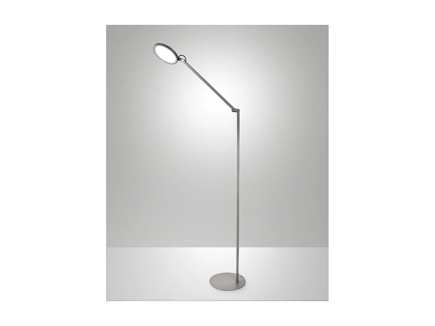 Regina - Regulowana lampa podłogowa LED z metalu, aluminium, wys. 135 cm, Fabas Luce - Zintegrowane światło LED 9W, CCT (3000K, 4000K, 5000K, 6000K)