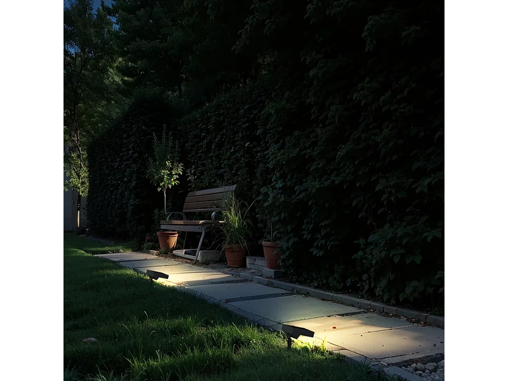 Foco LED solar para jardín, 500 lm, IP65, con pincho y sensor crepuscular (3000 K)