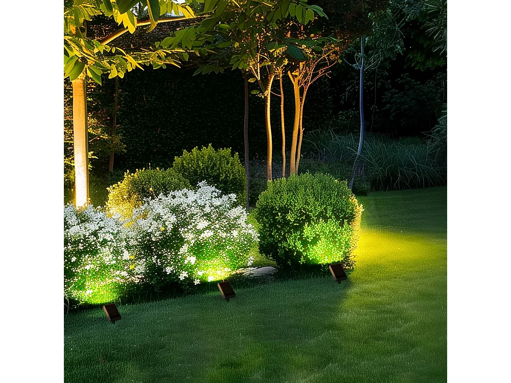 Foco LED solar para jardín, 500 lm, IP65, con pincho y sensor crepuscular (3000 K)