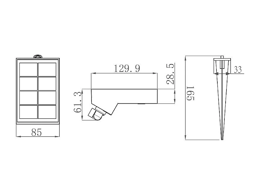 Foco LED solar para jardín, 500 lm, IP65, con pincho y sensor crepuscular (3000 K)
