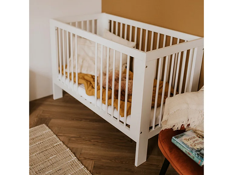 Lit bébé 60x120 sommier inclus Littlesky by Klups Olivia Blanc