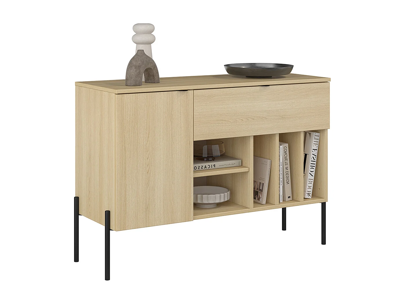 Buffet 1 porte 1 tiroir Lucilla Bois